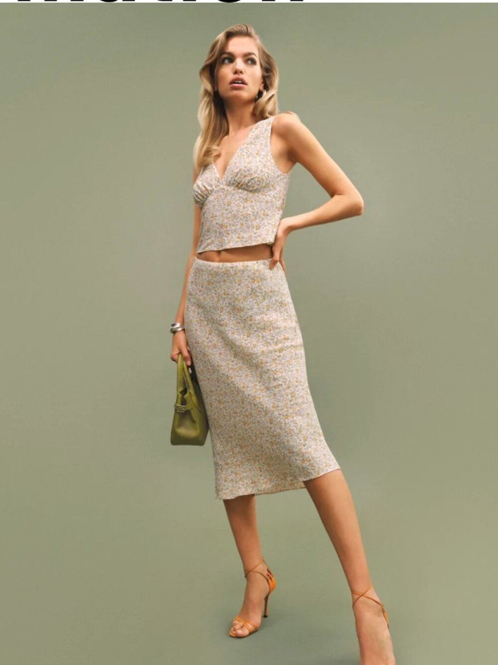 Reformation Ryan Two Piece Ivory - Size 6